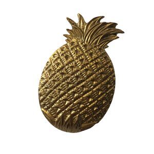 Solid Brass Pineapple Paper Memo Clip Clamp Office Heavy Shelf Decor 4”